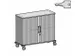 Armoire À Rideaux Transversaux,Finition Corps Érable