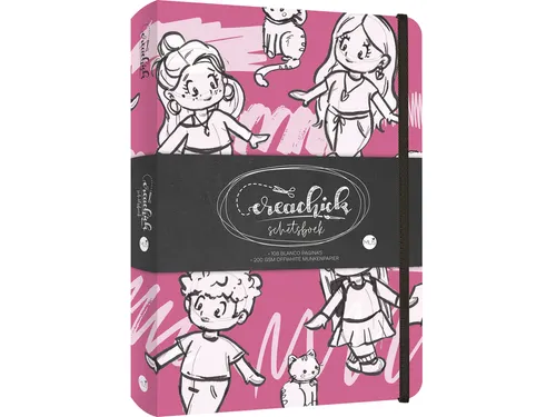 Schetsboek CreaChick Raspberry 108 pagina's 200 gram