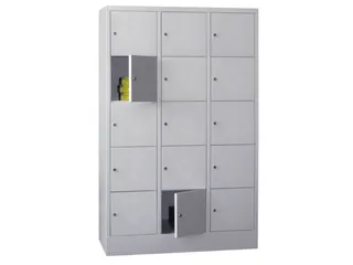 lockerkast,HxBxD 1850x1200x500mm,3x5vakken,RAL7035,front RAL7035 - 2