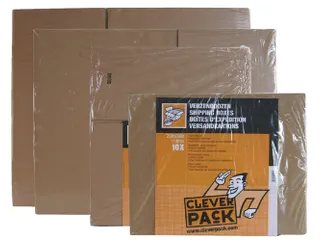 Amerikaanse vouwdoos CleverPack 200x200x110mm B-golf bruin 30 stuks - 2
