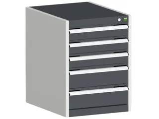 ladekast HxBxD 700x525x525mm 5laden romp RAL7035 front RAL7016 - 1