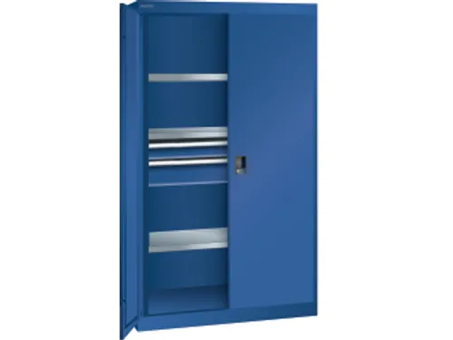 systeemkast,HxBxD 1950x1100x641mm,3xStalen bodem,2lade(n),lak RAL5010
