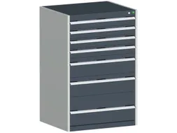 ladekast HxBxD 1200x800x750mm 7laden romp RAL7035 front RAL7016