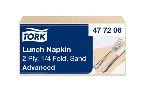 Tork 477426 Lunchservet Advanced Zand 33x33cm 1/8 vouw