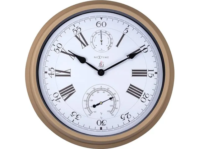 Buitenweerstationklok - Ø40 - 5 cm - metaal - bruine "hyacint"