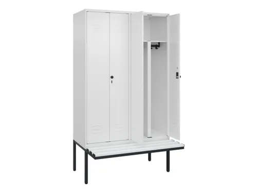 PBM-locker met bank,HxBxD 2120x1200x815mm,4vak,vak B 300mm