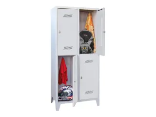 dubbeldekse locker,HxBxD 1850x800x500mm,2x2vak.,RAL7035,front RAL7035 - 2