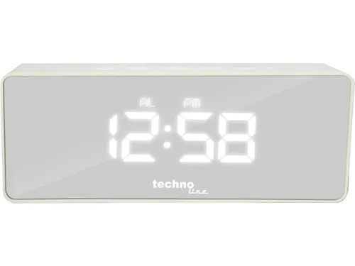 Wekker Technoline WT 475 140x53x35mm wit LED blauw/groen