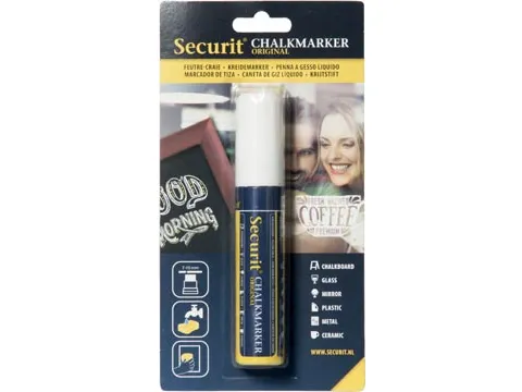 Securit Krijtmarker Large Wit, Op Blister