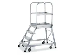 Bordestrap Aluminium Bordes 960x600x800mm 4treden Rooster Verrijdbaar