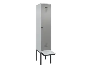 locker met bank,voor scheiding van kleding,HxBxD 2120x400x815mm,1vak - 2