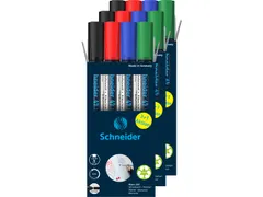 Boardmarker Schneider Maxx 290 2-3mm rond assorti doos 3+1 gratis