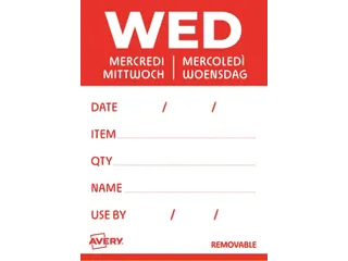 Etiket Avery HACCP woensdag rood 40x56mm 500 stuks - 5