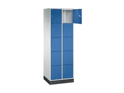 lockerkast,RAL 7035/RAL 5010,HxBxD 1950x620x500mm,2x5vakken,cil.-slot