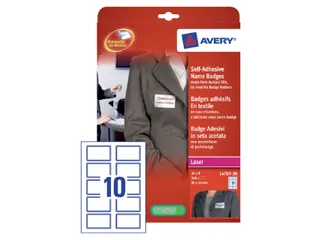 Naambadge etiket Avery L4787 80x50mm Blauw kader Laserprinter 200stuks - 2
