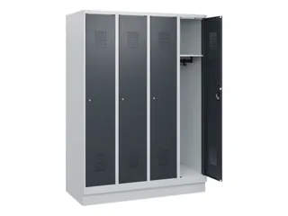 schoollocker,HxBxD 1630x1200x500mm,4vak,vak B 300mm,cil.-slot,sokkel - 1