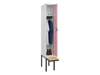 locker met bank,HxBxD 2120x300x815mm,1vak,vak B 300mm,draaigrendel - 1