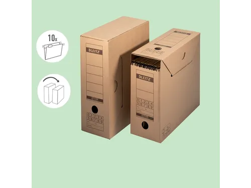 Archiefdoos Leitz 6086 Premium 120x275x325mm met afsluitklep bruin