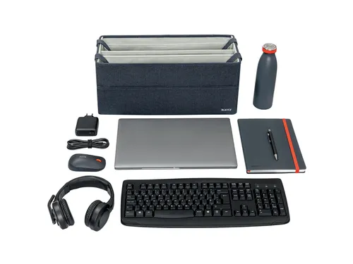 Leitz Hot Desking Stoffen opbergtas Fluweel Grijs 46,5x21x20cm