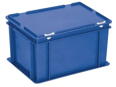 Euronorm Stapelkrat Hxlxb 230X400X300Mm 21L Met Deksel Blauw