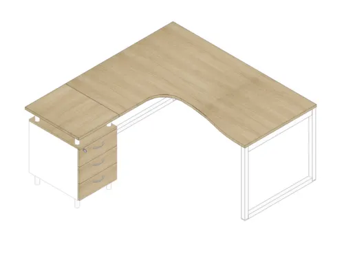 Bureauset Bureau Staand Ladeblok Links 730x1600x1650mm Eiken