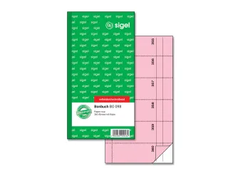 Bonboekje Sigel zelfdoorschrijvend 10,5x20cm 360 nrs roze - 1