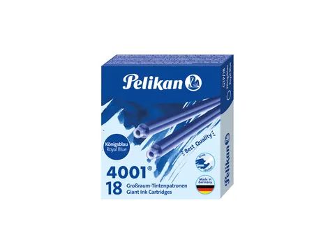 Inktpatroon Pelikan 4001 lang koningsblauw 18 stuks