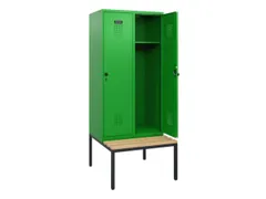 locker met bank,HxBxD 1950x800x815mm,2vak,vak B 400mm,draaigrendel