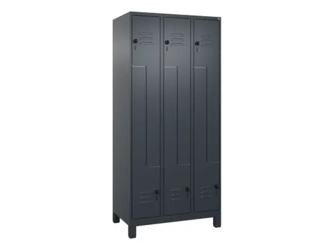 Z-garderobekast,HxBxD 1950x900x500mm,vak B 150/300mm,draaigrendel