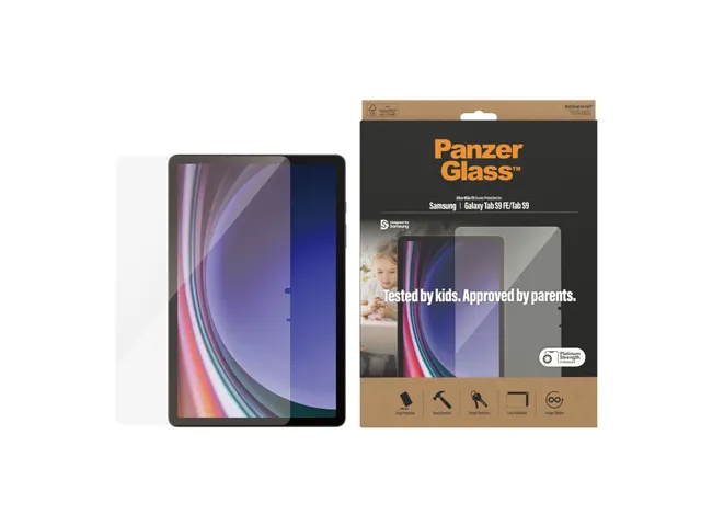 PanzerGlass Samsung Galaxy Tab S9, Gehard glas, Polyethyleentereftalaa