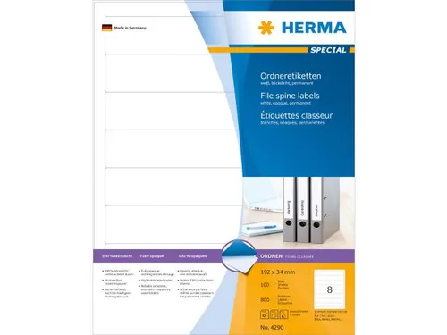 Herma 4290 Rugetiket 192x34 mm Wit permanent klevend 800 stuks