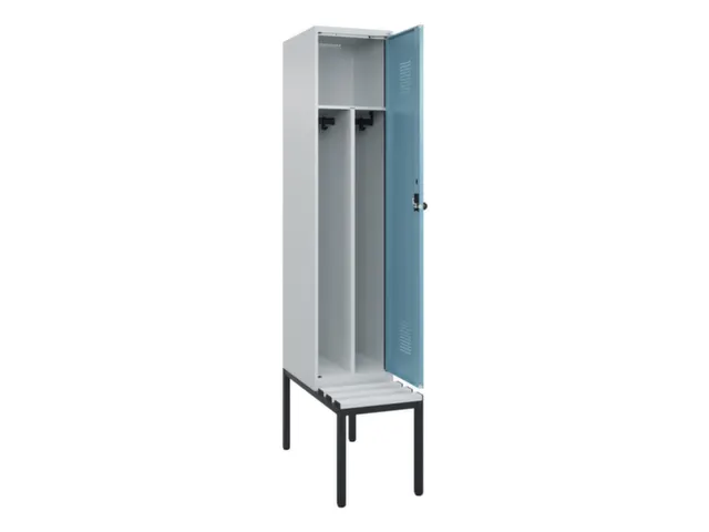 locker met bank,voor scheiding van kleding,HxBxD 2120x400x815mm,1vak
