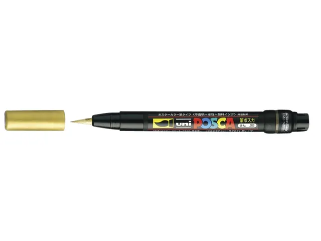 Brushverfstift Posca PCF350 Penseelpunt 1-10mm Goud