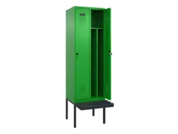 locker met bank,voor scheiding van kleding,HxBxD 2120x600x815mm,2vak