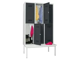 banklocker,dubbeldeks,HxBxD 2150x1200x800mm,RAL7035,front RAL7016