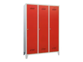 lockerkast,HxBxD 1850x1200x500mm,3vak,RAL7035,front RAL3000 - 4