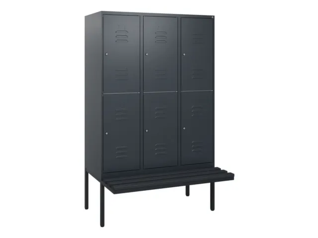 Dubbeldekse dekenkist,HxBxD 1950x1200x815mm,3x2vak.,vak B 400mm