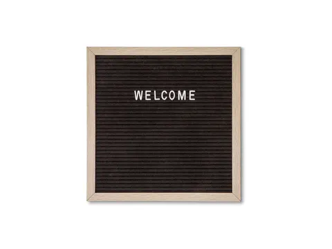 Letterbord Zwart 30x30cm met houten lijst