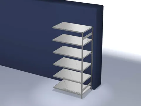 systeemstelling,aanbouwveld,HxBxD 2500x1310x835mm,vakl. 330kg