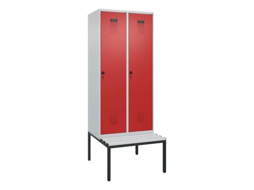locker met bank,voor scheiding van kleding,HxBxD 2120x800x815mm,2vak