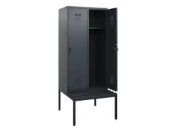 locker met bank,HxBxD 1950x800x815mm,2vak,vak B 400mm,draaigrendel