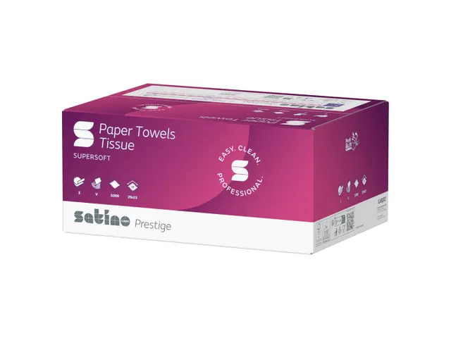 Handdoek Satino 276640 Z-vouw 2-laags 25x23cm 3000 Stuks
