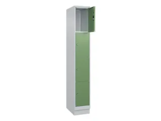 lockerkast,HxBxD 1950x300x500mm,1x4vakken,vak B 300mm,cil.-slot,sokkel - 1