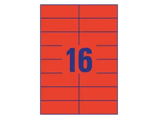 Gekleurde Etiketten 105x37mm Fluor Rood 42317 - 1