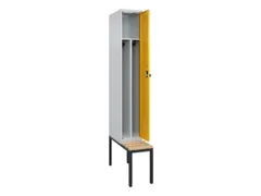 locker met bank,voor scheiding van kleding,HxBxD 2120x300x815mm,1vak