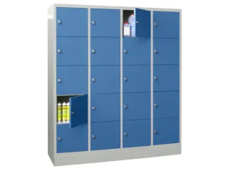 lockerkast,HxBxD 1850x1600x500mm,4x5vakken,RAL7035,front RAL5012 - 2