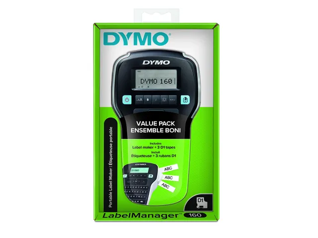 Etiqueteuse Dymo LabelManager 160 portable qwerty 12mm valuepack