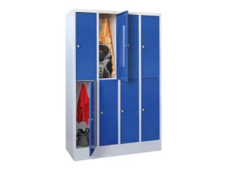 lockerkast,HxBxD 855x1200x500mm,4x2vakken,RAL7035,front RAL5010 - 2