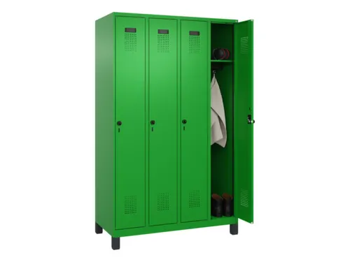 locker,HxBxD 1950x1200x500mm,4vak,vak B 300mm,draaigrendel,voeten