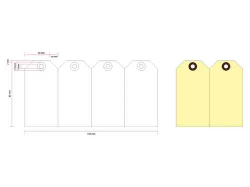 Label karton nr 2 200gr 40x80mm chamois 1000 stuks